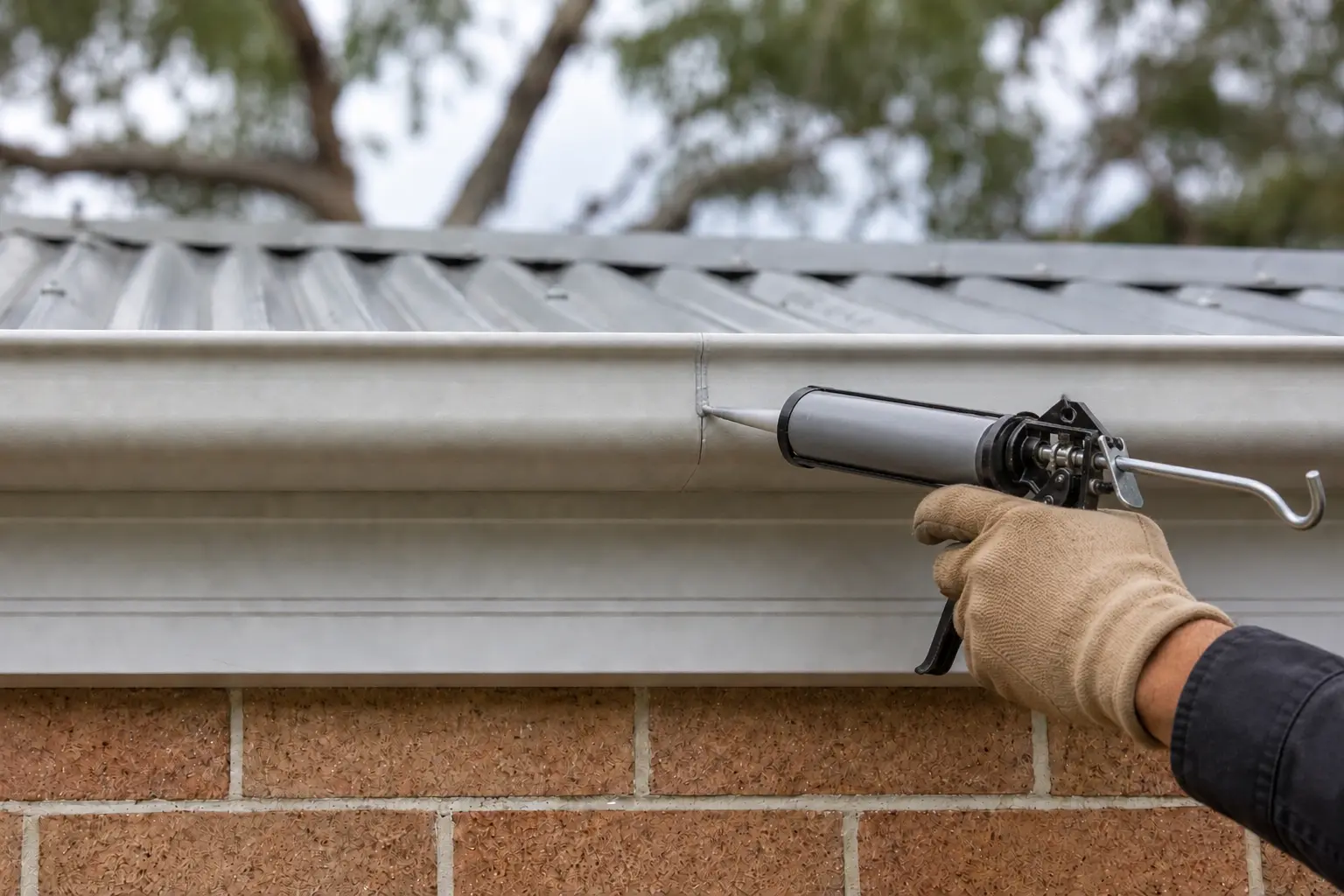 Resealed Gutter Section — after